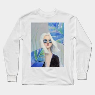 Woman portrait in Tropical Forest Long Sleeve T-Shirt